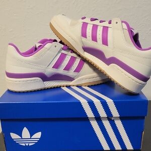 Adidas Women's Violet and Cream Sneakers